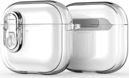 Dux Ducis PECL Hoesje Geschikt voor AirPods 4 met Aluminum Haak Transparant — thumbnail 1