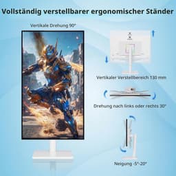 X Agex | 27 inch 4K monitor UHD | Gaming | 3840x2160 IPS 60Hz in hoogte verstelbaar wit | Gaming | 400 cd/m² helderheid | 100% sRGB — thumbnail 4