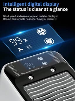 Mobiele Airco - Airco - Aircooler - Luchtkoeler - 500ML Watertank - USB-C - Draagbare Aircooler - Airconditioning - Luchtbevochtiger - Ventilator - 2 Standen — thumbnail 5