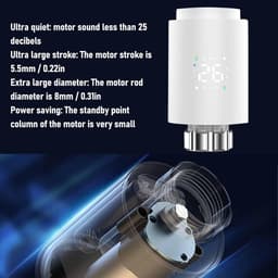 Slimme Radiatorthermostaat - TRV Klep - Verwarmingsregeling - App en Spraakbesturing - 5-45°C - Wit — thumbnail 4