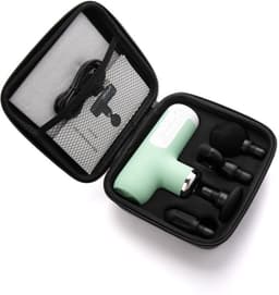 Mini massagepistool met 4 massagekoppen - draagbare diepweefselmassager, oplaadbaar via USB-C-interface - groen. — thumbnail 2