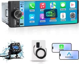 Cestovet 1DIN CARPLAY Autoradio met DAB+ - 6.36 inch scherm - met Draadloze Carplay & Android Auto DAB+ - BT 5.2 - USB/USB-C + Achteruitrijcamera — thumbnail 1