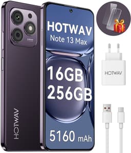 HOTWAV Note 13 Max - smartphones zonder abonnement - 256 GB - 5160 mAh - 4G Dual SIM - Face ID - GPS - Vingerafdrukherkenning - Paars — thumbnail 1