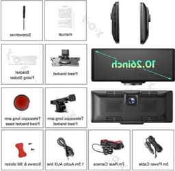 Dashcam Spiegel - Navigatiesysteem Auto - Dashcam voor auto - GPS Navigatie - Draadloze - 4K DVR - Bluetooth Audio - ADAS Systeem - 10.26" - Achteruitrijcamera - 64TF — thumbnail 5