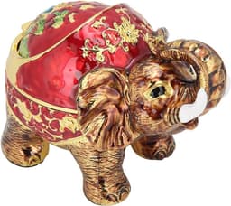 Winddichte Asbak met Deksel Vintage Olifant Sigaretten Asbak voor Buitenshuis Binnen Metalen Rokende Asbak Cadeau voor Mannen Vrouwen(Goud Rood) — thumbnail 5