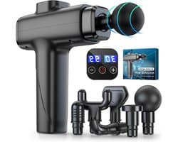 Massagepistool - Spierherstel Tool - Spierontspanning - 30 Snelheden - 6 Opzetstukken - Zwart