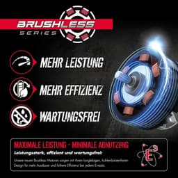 Accu grasmaaier - Handmaaier - Gazononderhoud - Borstelloze motor - 21 cm snijbreedte - Blauw rood zwart — thumbnail 3