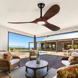 Plafondventilator met licht 52 inch - 3CCT kleurtemperatuur instelbaar - Stille DC-motor - Zes snelheden omkeerbaar - Drie massief houten bladen - Geschikt voor woonkamer en eetkamer — thumbnail 5