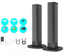 Bluetooth-soundbar - Afneembare soundbar - Ondersteunt Bluetooth 5.0 - Met 3D-surroundgeluid en subwoofer - USB-poort - Zwart — thumbnail 1