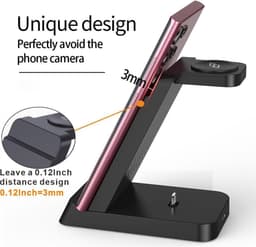 3-in-1 oplaadstation geschikt voor Samsung meerdere apparaten, snelle draadloze oplaaddockstandaard voor Android geschikt voor Sumsung Galaxy S26 Ultra/S25 Ultra/S24/S23/Z Fold,Galaxy Watch 8/76/5/4/3 Galaxy Buds — thumbnail 5