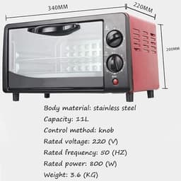 Compacte Oven - Keukenapparaat - Maaltijden Bereiden - Multifunctioneel - 11 Liter - Zwart — thumbnail 4