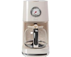 Koffiezetapparaat - Crèmewit - Retro Design - 900 Watt - Voor 4-12 Kopjes