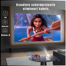 QIN® Draagbare beamer - Beamer - Projector - Mini Beamer - Wit - 10cm x 10cm x 16cm — thumbnail 4