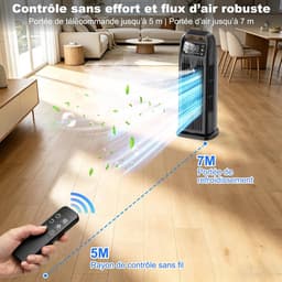 Mobiele Aircooler – 6-in-1 Luchtkoeler – Stil – 120° Oscillatie – 1200 ml – Zwart — thumbnail 4