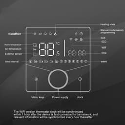 Slimme Thermostaat - Verwarming Thermostaat - Huis Verwarmen - Kleurendisplay Touchscreen - 12.4 mm - Zwart — thumbnail 3