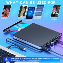Externe Schijf - Schrijver Lezer - Dvd's Afspelen - Plug-and-play - 15.5 x 16 cm - Zwart — thumbnail 2