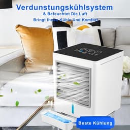 Mini Luchtkoeler – Draagbare Aircooler – Stil – 3 Snelheden – USB-C – Zwart/Wit — thumbnail 4