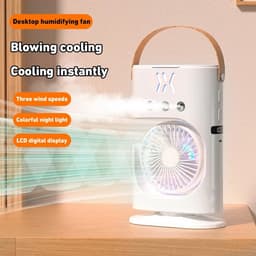 Ventilatoren - Mobiele Airco - 3-in-1 draagbare luchtkoeler USB sprayventilator compact 24.5×16×7.5 cm, zuinige mobiele ventilator zonder afvoer voor thuis, kantoor en buiten in de zomer — thumbnail 4