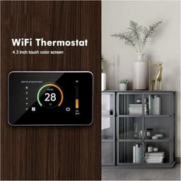 Slimme Thermostaat - Vloerverwarming Regelaar - Energie Besparen - 4.3" LCD Touchscreen - 130 x 84 mm - Zwart — thumbnail 5