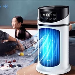 Mini-airconditioner, draagbare ventilator, verdampingskoeler met timer, stille USB-bureauventilator, luchtbevochtiger, geschikt voor slaapkamers. — thumbnail 4