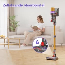 Draadloze Steelstofzuiger - Stofzuiger met steel Handstofzuiger - Efficiënt Schoonmaken - Krachtige 55KPa Zuigkracht - 80 Min Werktijd - Zwart — thumbnail 3
