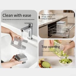 Groentehakselaar - Keuken Gadget - Voedselbereiding Vereenvoudigen - Roestvrijstalen Messen - 35x10x3cm - Grijs — thumbnail 5