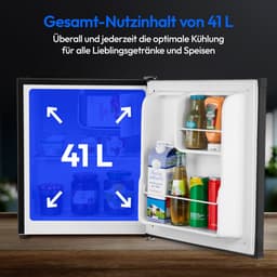 MEDION minikoelkast (met ijscompartiment, 41 liter inhoud, klein, in hoogte verstelbare poten, voor ijsdrankjes, verwisselbaar deurscharnier, MD37724) — thumbnail 5