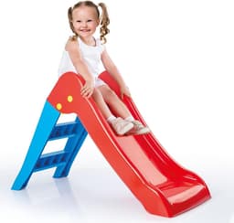 My First Garden Slide Medium voor Kinderen Voor Kinderen Vanaf 2 Jaar Blauwe Ladder en Rode Helling Opvouwbaar voor Binnen of Buiten Gebruik Peuter Klimmen Kids Slide Indoor Slide Kids Outdoor — thumbnail 5