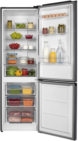Heinner HCNF-HM293INVDGD Koel-vriescombinatie – 293 L – Total No Frost – Inverter Compressor – Energieklasse D – Instelbare Thermostaat – LED-verlichting – Antracietgrijs – 5 Jaar Garantie — thumbnail 3