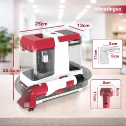 VALI® Vlekkenreiniger - Dubbele Watertanks - Draagbare Wasstofzuiger - Rood - 26cm x 25cm x 26cm — thumbnail 2