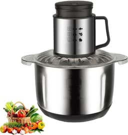 Mini Voedselhakmolen - Keukenmachine Blender - Efficiënt Koken - Krachtige 1000W Motor - 5 Liter Kom - Zilver — thumbnail 1