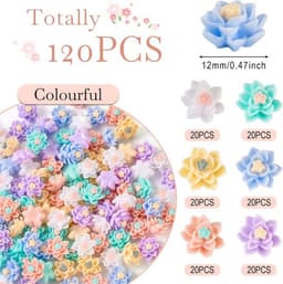 120 stuks Bloemen Cabochons van Hars | Flatback Versieringen voor DIY Scrapbooking en Nail Art | Sieraden Maken - Bloemen Decoratie — thumbnail 3