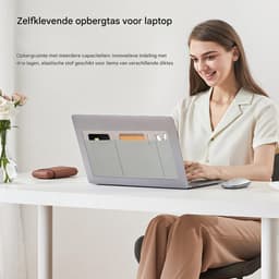 Externe Harde Schijf Houder - Opbergtas Kabels - Mobiel Werken - Zelfklevende Hub Organizer - 27 x 13 cm - Grijs — thumbnail 5