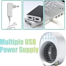 Oplaadbare USB-airco / Draagbare aircoventilator / Verdampingskoeler voor kantoor / Stille bureau-airco met verlichting in 7 kleuren & 3 snelheden / Luchtbevochtiger & vernevelaar voor thuis — thumbnail 5