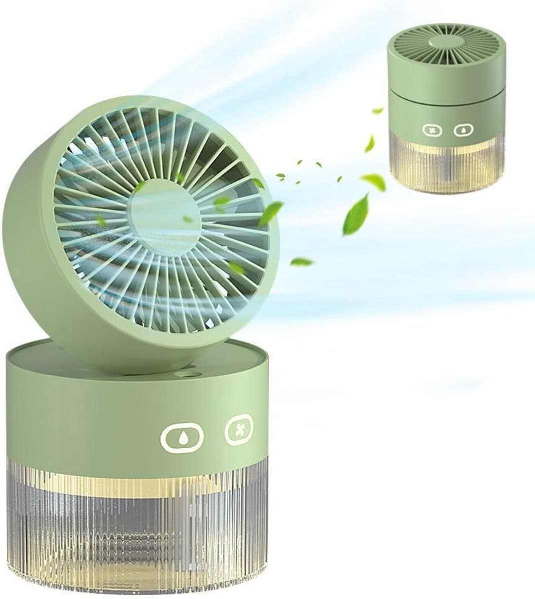Solvix tafel ventilator geluidloos - Mini Mist Ventilator - USB - 3 Windmodi - Sprayfunctie - Voor Thuis en Kantoor — afbeelding 1