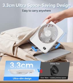 Solvix tafel ventilator geluidloos - Mini Tafelventilator - USB - 5 Snelheden - 180° Rotatie - Voor Thuis en Kantoor — thumbnail 2