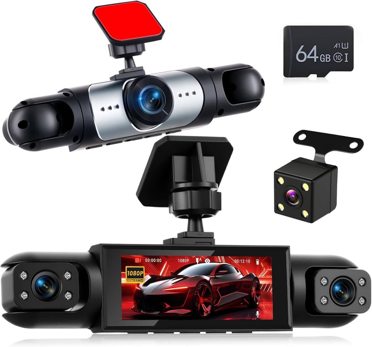 360° Dashcam - 1080P - 4-camera systeem - Nachtzicht en bewegingsdetectie - Voor Auto's — afbeelding 1