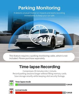 Dashcam Auto - Mini Camera - 2K 1296P QHD - Spraakbediening - Voor Auto's — thumbnail 5