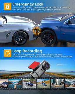 Dashcam Auto Voor en Achter 4K+1080P met WiFi - Loskoppelbare Camera - 64GB SD-kaart - 170°+140° Groothoek - Nachtzicht - Parkeerbewaking — thumbnail 3