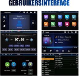 ESSGOO 1Din Autoradio Met Bluetooth - Apple Carplay & Android Auto - 7" HD Touchscreen Handmatig Opvouwbaar Scherm - USB, AUX, FM, EQ, TF — thumbnail 3