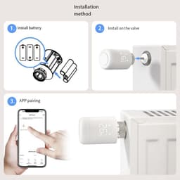 Slimme Radiator Thermostaat - Verwarming Controller - Energie Besparen - WiFi Bediening - 9 x 5.3 cm - Wit — thumbnail 3