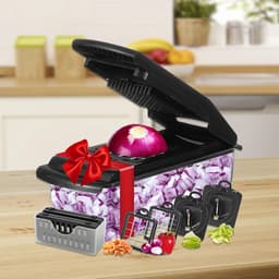 Groentehakker Slicer - Keuken Snijmachine - Voedselbereiding Versnellen - 18-in-1 Multifunctioneel - 33.4 cm Lengte - Zwart — thumbnail 4