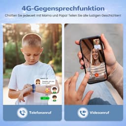 FOSMET 4G Smartwatch Kinderen - 2026 - GPS Horloge Kind met Telefoonfunctie - 1,83 Inch - SOS Knop & Videobellen - Dubbele Camera 3 MP - 1000mAh - Voor 4-12 Jaar - Voor Jongens - Android & iOS - Blauw — thumbnail 5