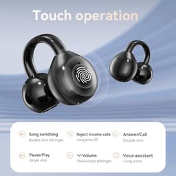 Open Ear Bluetooth Oordopjes - Bluetooth 5.4 - Draadloze Sport Oortjes met LED Touchscreen - Waterbestendig - Open Ear Clip Design - Geschikt voor Android, iOS, Tablet, Laptop en Smartphone - Paars — thumbnail 4