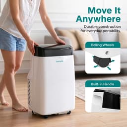 Mobiele airco 7000 BTU – Met WiFi en app – Ontvochtiger – Ventilator – Inclusief raamkit — thumbnail 4