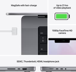 Apple MacBook Pro (2021) MK183N/A - CTO - 16 inch - Apple M1 Pro - 512 GB - Space Grey — thumbnail 5