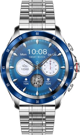 Belesy® XTRA - Smartwatch Heren – Smartwatch Dames - Horloge – Stappenteller – Calorieën - Hartslag – Bel functie - Je eigen foto als wijzerplaat - Kleurenscherm - Full Touch – Blauw - Milanees - Zilver - Moederdag — thumbnail 5