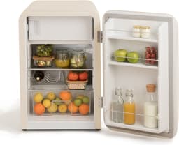 CREATE - Koelkast in retrostijl - Gebroken wit - Handvat Hout - FRIDGE RETRO 107L — thumbnail 5