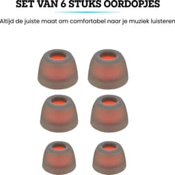 Somstyle Vervangende Oordopjes Geschikt Voor JBL Tune 230 NC TWS / T230NC - Siliconen - 6 Stuks ( S, M & L) - Zwart / Oranje — thumbnail 4