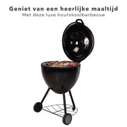 Luxe XXL Houtskool BBQ - 56.5cm - Grill-Oppervlak 49cm - RVS Ventilatierooster - 97cm Hoogte - 14.6kg Gewicht - Verrijdbaar - Barbecue - Inclusief EBOOK — thumbnail 5